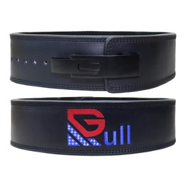 Gull Impex Premium Upper Cow Leather Lever Belt | 10mm Thickness | Pewter Buckle | Nylon Thread | Durable Interior & Exterior Cow Leather, Large, black