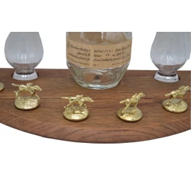 Bourbon Cork Display From a Bourbon Barrel Lid English Chestnut Finish, Fit's Blanton's Horse Cork Stoppers