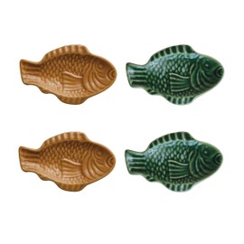 Creative Co-Op, Multicolor, Maritime Fish Shape Stoneware Dishes, Set of 2, Medium