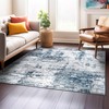 Rugshop Distressed Abstract Square Area Rug 6'6" x 6'6" Blue
