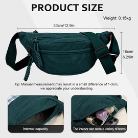 YZROHYI Women's Half Moon Bag, Bum Bag, Fabric, Crossbody Bag, Shoulder Bag, Corduroy, Fashion Hip Bags, Handbags, Shoulder Bags, Adjustable, Half Moon Bag, Belt Bag, Chest Bag Girls, Banana Bag,