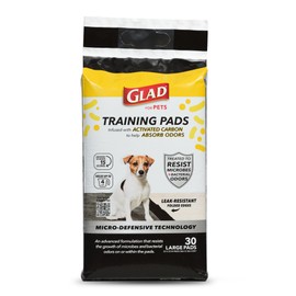 Glad for Pets Activated Carbon Puppy Training Pads with Anti-Microbial Technology, 23"x23" 30ct | Ultra Absorbent, Odor Control, Heavy Duty Puppy Potty Training Pads