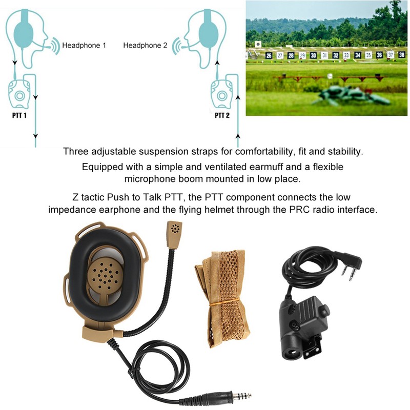Z Single Side Tactic K head Walkie Talkie Bowman Elite