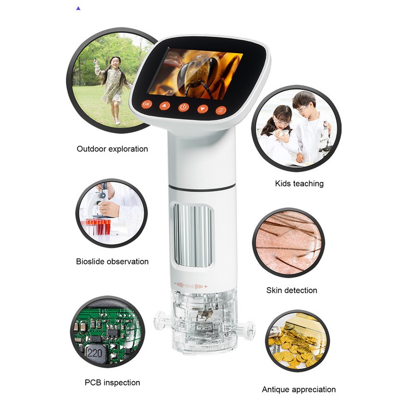 Kids Digital Microscope Handheld Portable 2.0in IPS HD Science Education