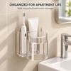 Wall-Mounted Toothbrush Holder with Mouthwash Cup - Transparent 2-Piece Bathroom