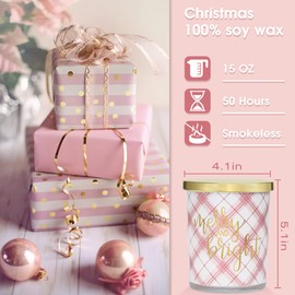 Sugar Cookie Christmas Scented Candles Gift 2 Wicks 15oz Soy Wax Candle Gifts for Men Women (Merry)