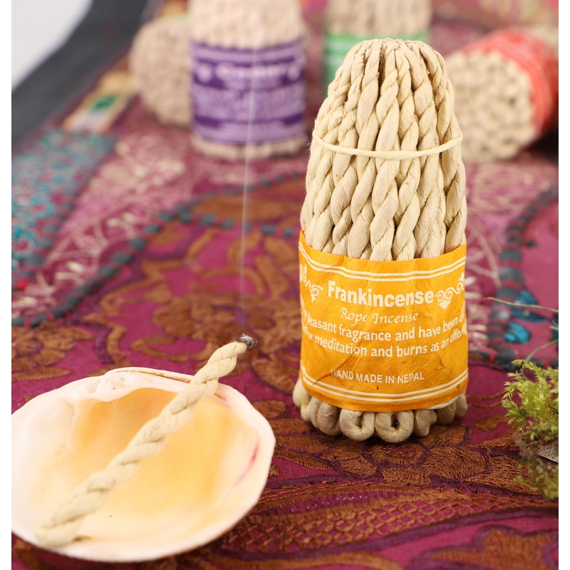 GURU SHOP Traditional Tibetan Incense Strings Frankincense, Beige, 10 x