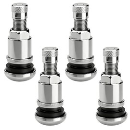 Pack of 4 Metal Valves for Alloy Wheels, Universal Rim Valves 11.3 mm Made of High-Quality Metal Silver Tyre Valves Car Tyres Robust Durable Valve Sets with Strong Compatibility for Car Motorcycle