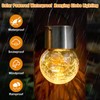 12Pack Hanging Outdoor Solar Lights - Decorative Cracked Glass LED