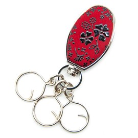 Indenya No. 4705 Key Holder, Key Case, Key, Strap, Deer Leather, Lacquer, Crafts, [3-166] Red - Black Lacquer American Blue