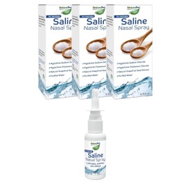 NATUREPRO All Natural Saline Nasal Spray, 0.75 fl. oz., 3 Pack, Kosher, Dual Salt Moisturizing Formula
