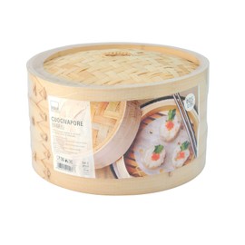 H&h cestello orientale in bamb da 3 pezzi cottura a vapore cm25