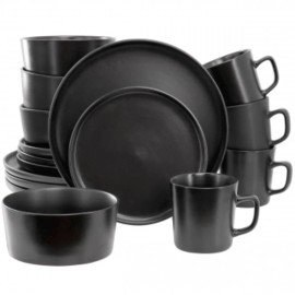 N/A Elama Luxmatte Black 16 Piece Dinnerware Set