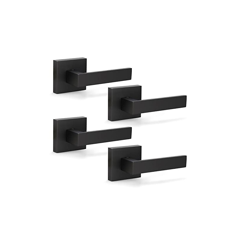 KNOBWELL 4 Pack Contemporary Dummy Lever Door Handle, Lever Door