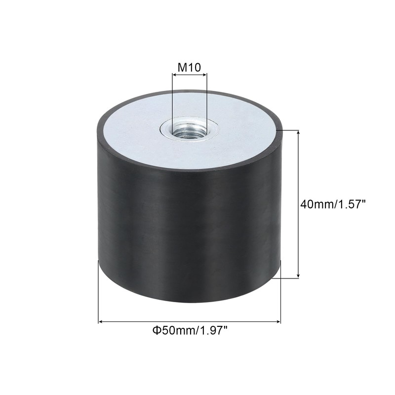 sourcing map 50 x 40mm M10 Thread Female Rubber Mounts,Vibration