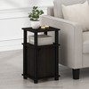 Furinno Brahms 3-Tier End Side Sofa Table/Nighstand with Door, 1-Pack,