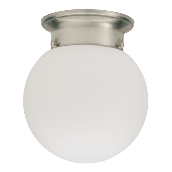 Lithonia Lighting 11981 BNP M4 Compact Fluorescent Ceiling Round Globe Shape Fixture, 3000K, 13 Watts, Brushed Nickel