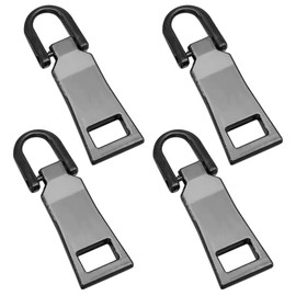 Zipper Replacement Pulls, Set of 4, Metal Chuck, Zipper, Handle, Replacement, Zipper Repair, Backpack, Wallet, Clothes, Boots, Etc, DIY Crafts, Handmade Sewing (Large Black 5#)