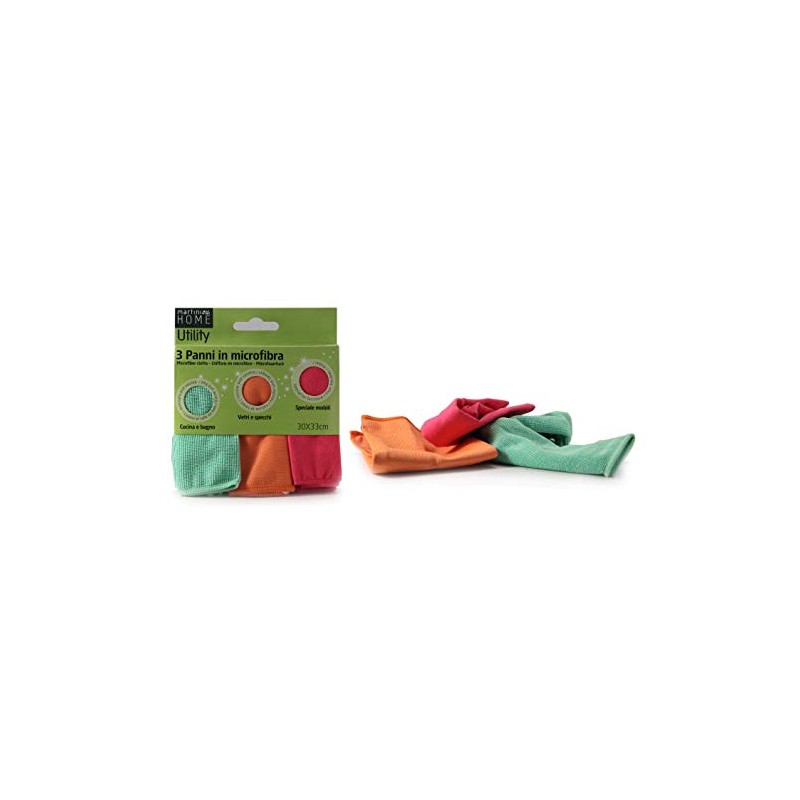 Martini SPA Utility Microfibre Cloth Set, Multi-Colour, Pack of 1
