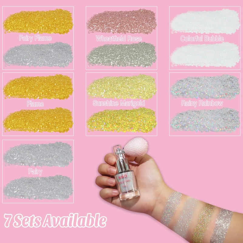 Boko Body Glitter Spray, 2Pcs Glitter Hair Spray Long-Lasting Body