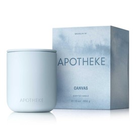 Apotheke 2-Wick Scented Candles for Home, Canvas - 13 oz Long-Lasting Soy Wax Jar Candle, 60-70 Hours Burn Time - Notes of Crisp Linen, White Musk, and Sweet Lily of The Valley
