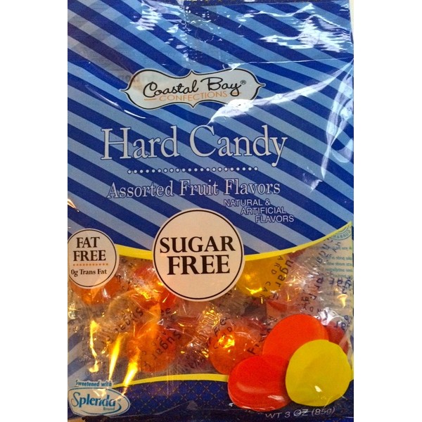 Coastal Bay Confections (1) Bag Sugar Free Hard Candy - Assorted Fruit Flavors - Sweetened With Splenda Fat Free 3 oz