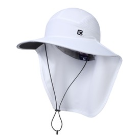GADIEMKENSD Foldable Sun Hat with Neck Flap, UPF 50+ Wide Brim Fishing Hat for Men Wome UV Protection Quick Drying Breathable Safari Cap for Gardening Hiking Travel Camping White