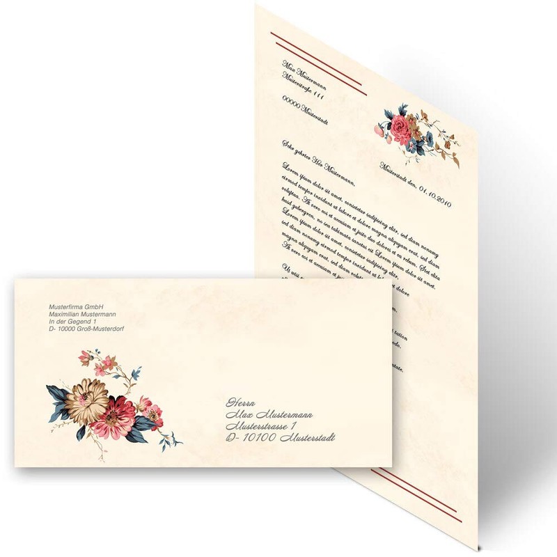 Writing Paper Sets Floral Design Flowers & Blossoms 50 Sheets