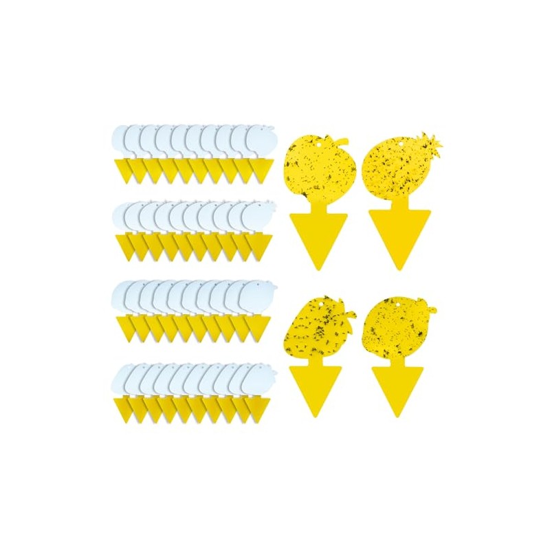 40 Pack Yellow Sticky Traps for Fruit Flies and Gnats