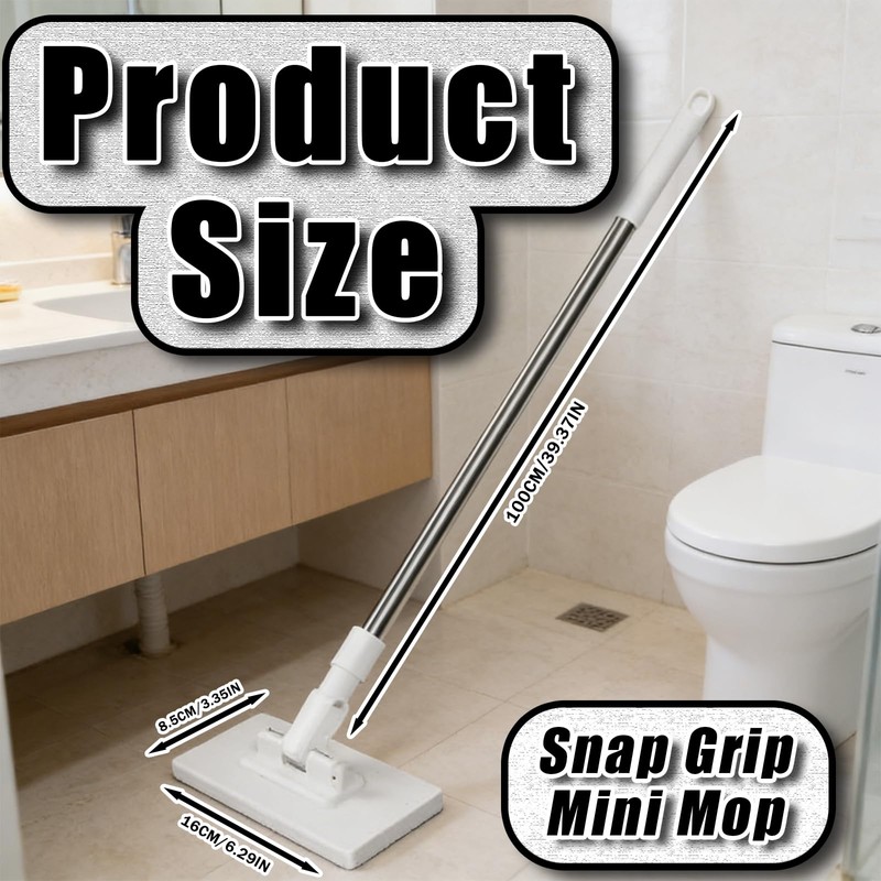 Snap Grip Mini Mop, Zero Touch Cloth Changing Flat Mop