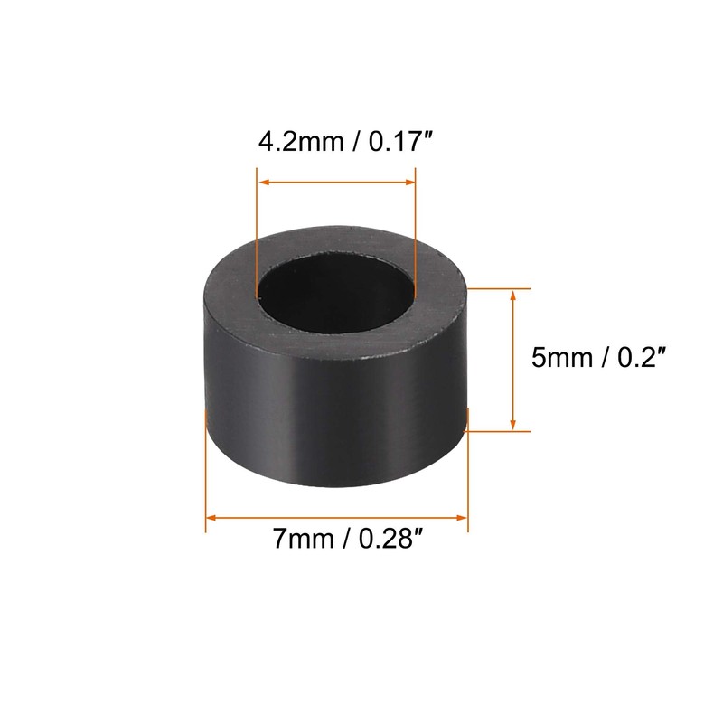 sourcing map Nylon Round Spacer Washer 4.2mm ID 7mm OD