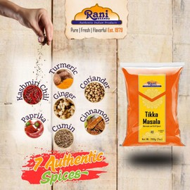 Rani Tikka Masala Indian 7-Spice Blend 7oz (200g) ~ All Natural | Salt-Free | Vegan | No Colors | Gluten Friendly | NON-GMO | Kosher | Indian Origin