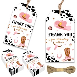 50PCS Western Cowgirl Thank You Tags Rodeo Birthday Gift Tags Last Rodeo Bachelorette Decorations Aint My First Rodeo 2 Birthday Party Decorations Girls Women Bday Bachelorette Party Supplies