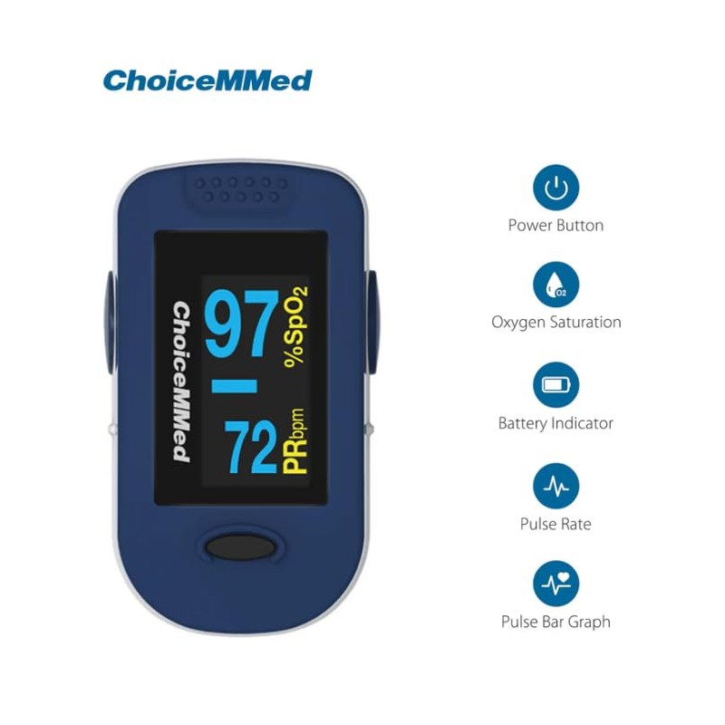 Oximetro de Pulso Choicemmed MD300C2 2 años de Garantía