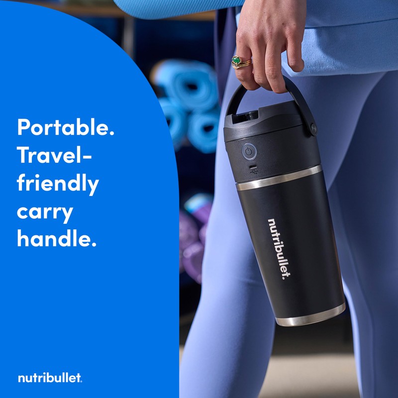 nutribullet Flip Portable Blender with Insulated Cup, White, NBPB50350AW