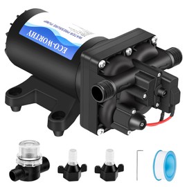 ECO-WORTHY 42-Series Upgrade Industrial Pressure Water Pump 12V DC 5.5GPM 70PSI High Pressure Fresh RV Water Diaphragm Pump On Demand for RV Marine Camping Yacht Garden Transfer Booster Water