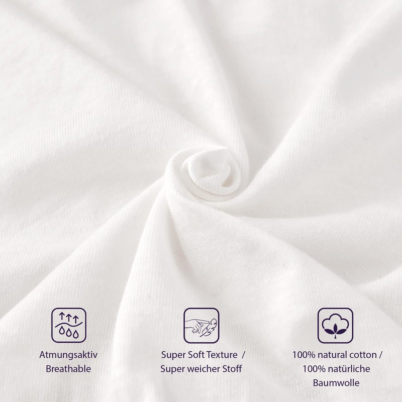 BRIELLE Children's Premium Jersey Fitted Sheet, 100% Combed Cotton, 145