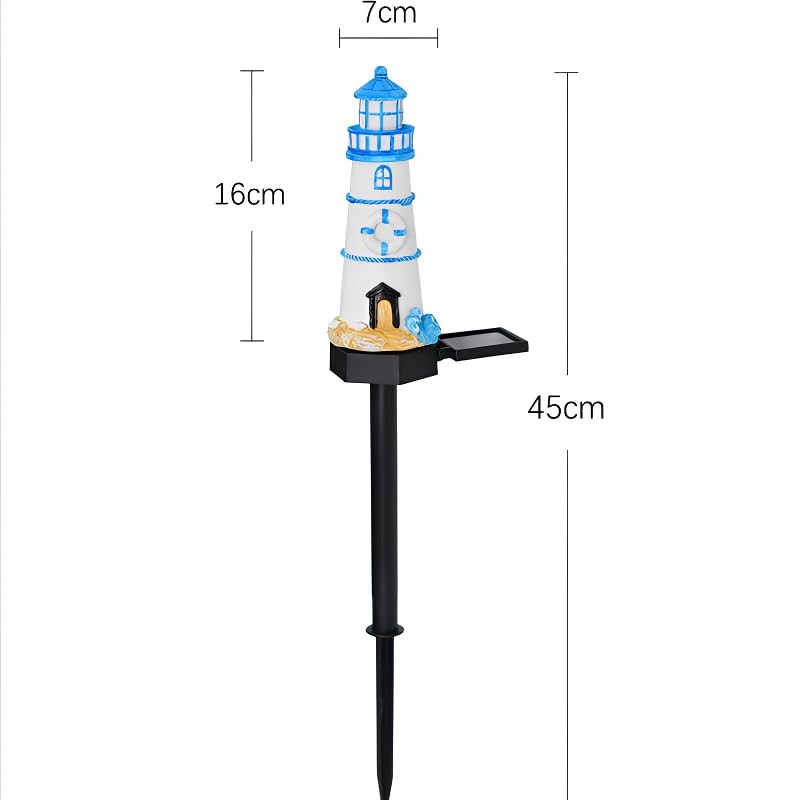 YZYOE 2 Packs of Solar Powered red and Blue Lighthouse