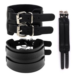 Unbranded Men's Punk Wide Genuine Leather Belt Wristband Bangle Cuff Bracelet Adjustable