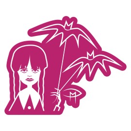 Wednesday Addams Family Die Cut Sticker 3"  Bats TV Show Original Doug Mansfield