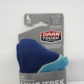 Darn Tough Light Hiker Micro Crew Socks Womens Sz L (10-11.5) 1967 Aqua LW USA