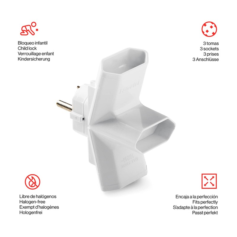 famatel 1217 – ADAPTER Triple 10 A-250 V