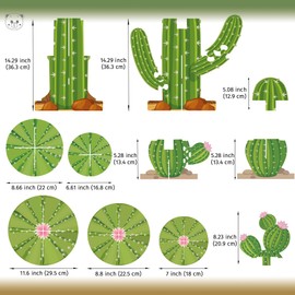 2PCS Cactus Cupcake Stand，Green Cactus Shape Cupcake Taco Holder，Mexican Fiesta Party Decorations for Cielito Lindo Three Esta Birthday Baby Shower Supplies