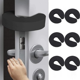 Catelves Pack of 6 Clamping Protectors for Children's Doors, Door Stopper Children Black, Door Stopper Baby Foam, Door Clamp Protection, Window Stopper, Door Stopper Door Stopper Door for Protection