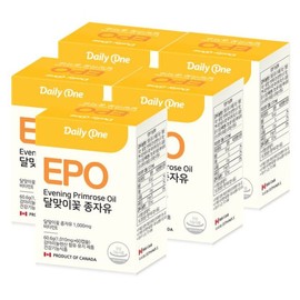 Daily One 데일리원 EPO 달맞이꽃 종자유 1010mg X 60캡슐 5통 Daily One EPO Evening Primrose Oil 1010mg X 60 Capsules 5 Bottles