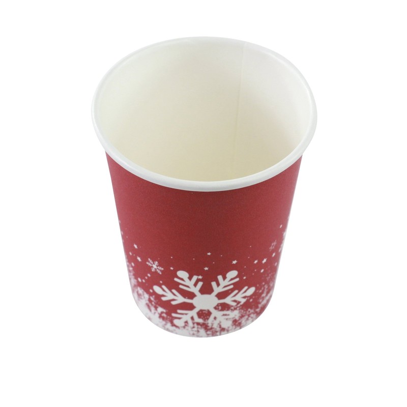 Festive Themed Red Snowflake Paper Party Cups Pack of 100