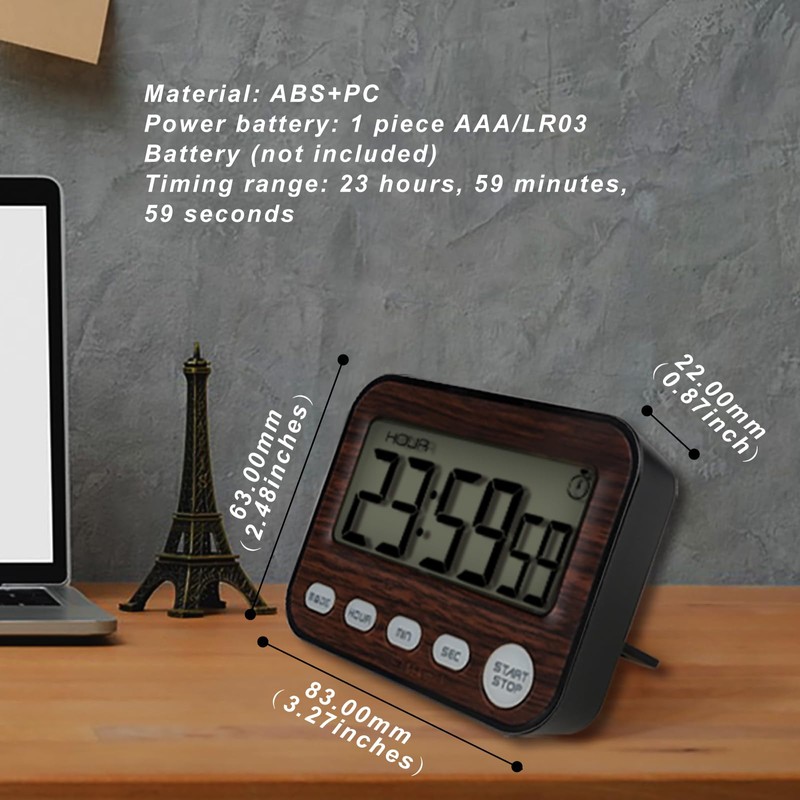 Taikemeti Countdown Count Up Timer,Kitchen Timer,Magnetic Digital Stopwatch Clock with