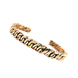 SHINDE EXPORTS pure original copper tamba kada bracelet for men and women (two tone classic design)