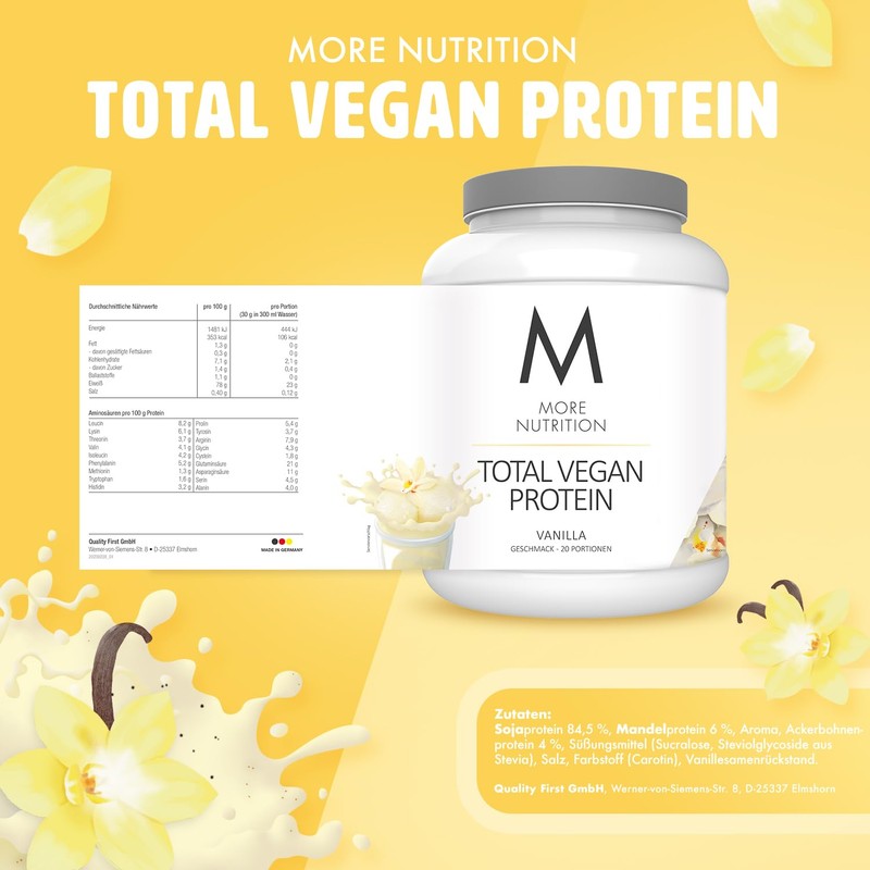 MORE NUTRITION Total Vegan Protein, 600 g, Vanilla