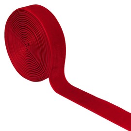 Qingxii Decorr Wedding Christmas Valentin's Day Gift Box DIY Craft Decor Velvet Ribbon (Red, 1''x2Yards)